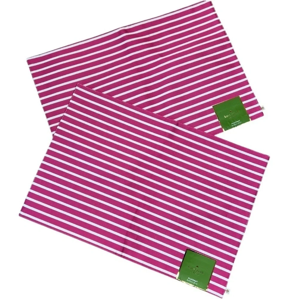 Kate Spade New York Harbour Drive Placements Set of 2 Pink White Stripe Preppy